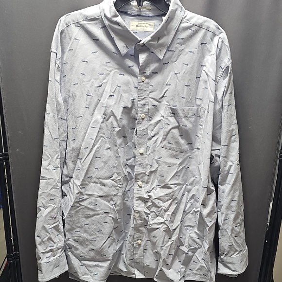 Men's Hawker Rye Light Blue Dress Shirt Canoe Pattern - Picture 1 of 5
